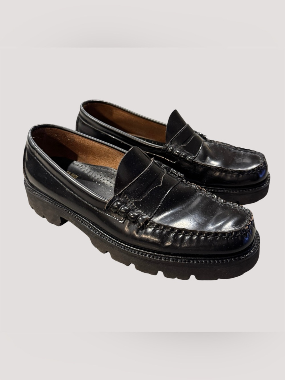 GH Bass Weejun Leather Lug Sole Loafers